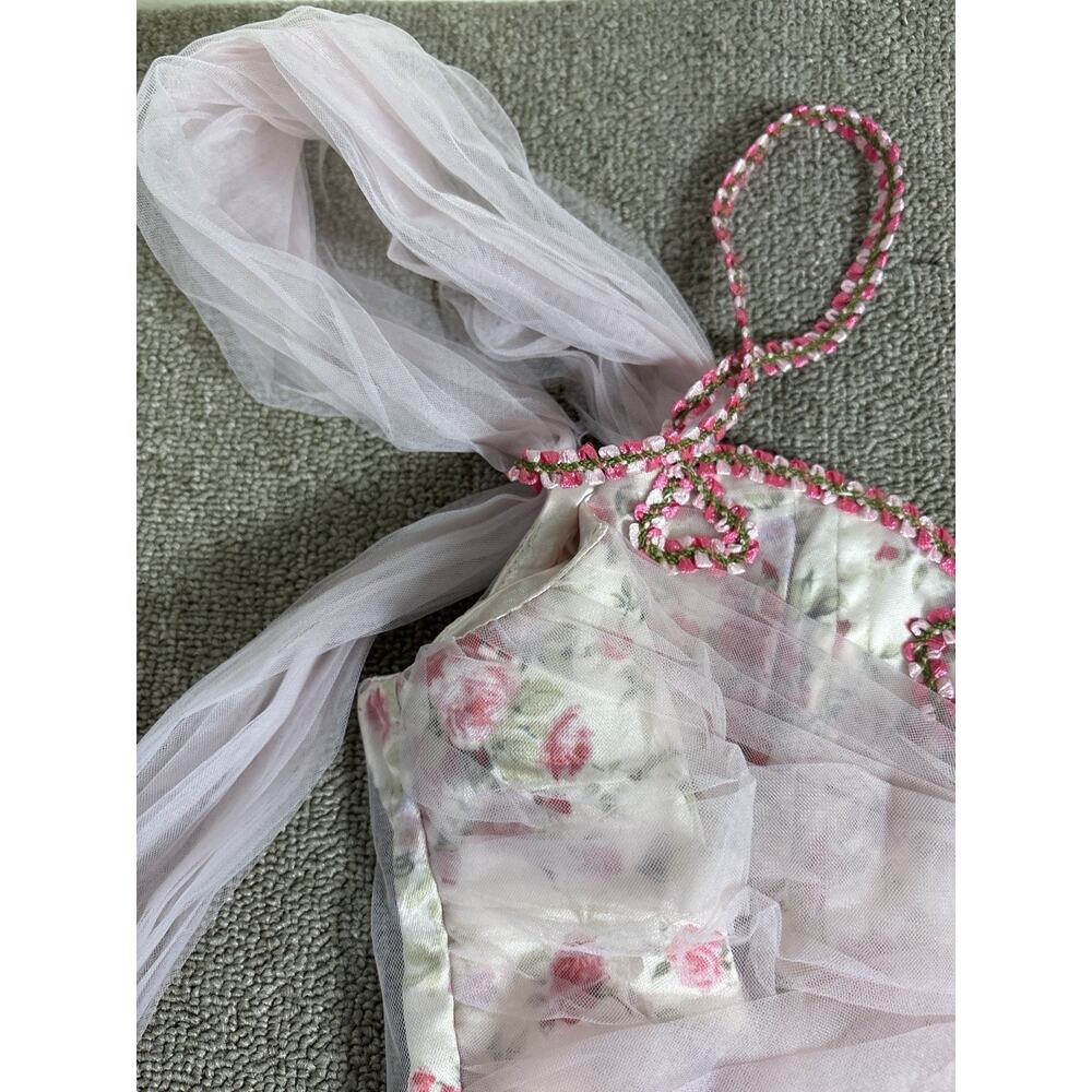 Lace Made Floral Corset Dress NWT Size XL Pink Rose Tulle Coquette Cottagecore - Picture 4 of 9
